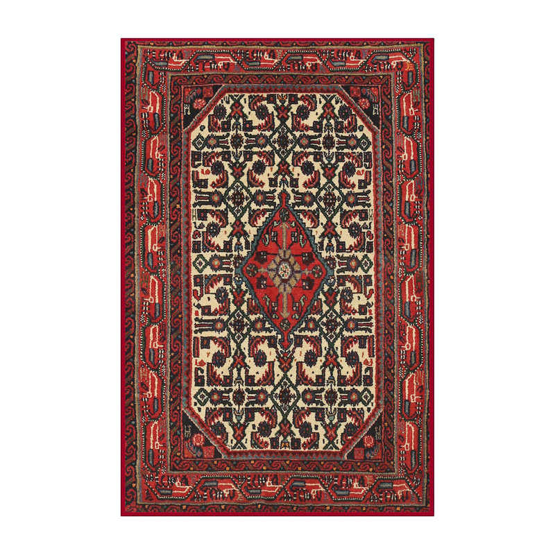 Tapis oriental rouge / beige, Rectangle 8 pi x 10 pi