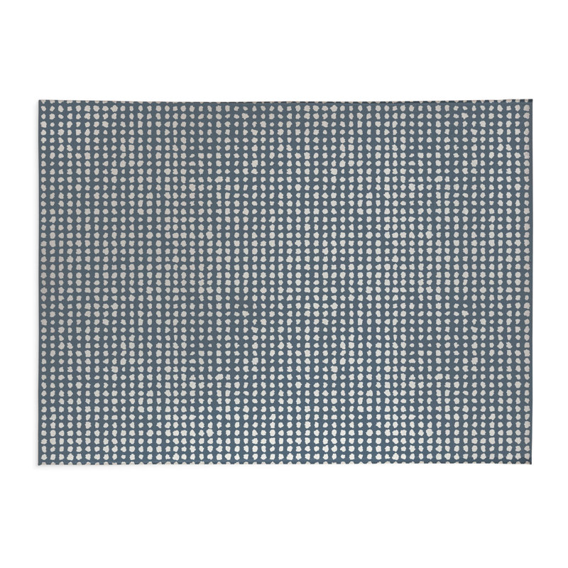 Tapis de cuisine anti-dérapant léger Grunge Row, Bleu, Rectangulaire 2 pi x 3 pi