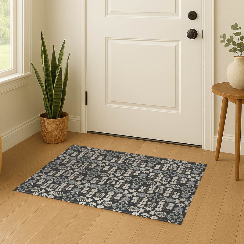 Paillasson Kernis Madden, L 36 po x L 60 po, Gris anthracite