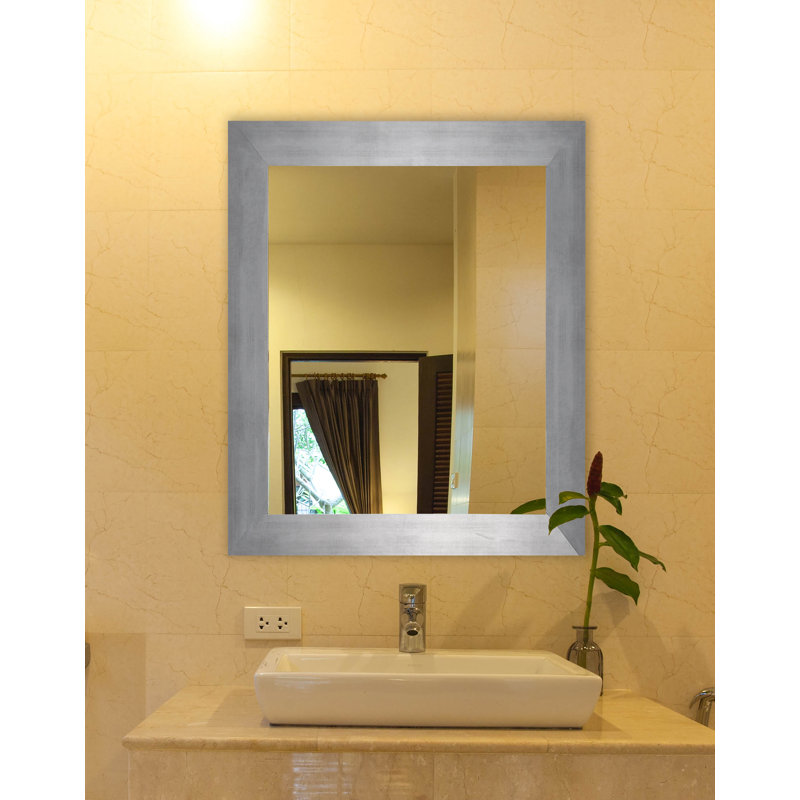 Miroir décoratif, 33 po x 58 po, Argenté mat