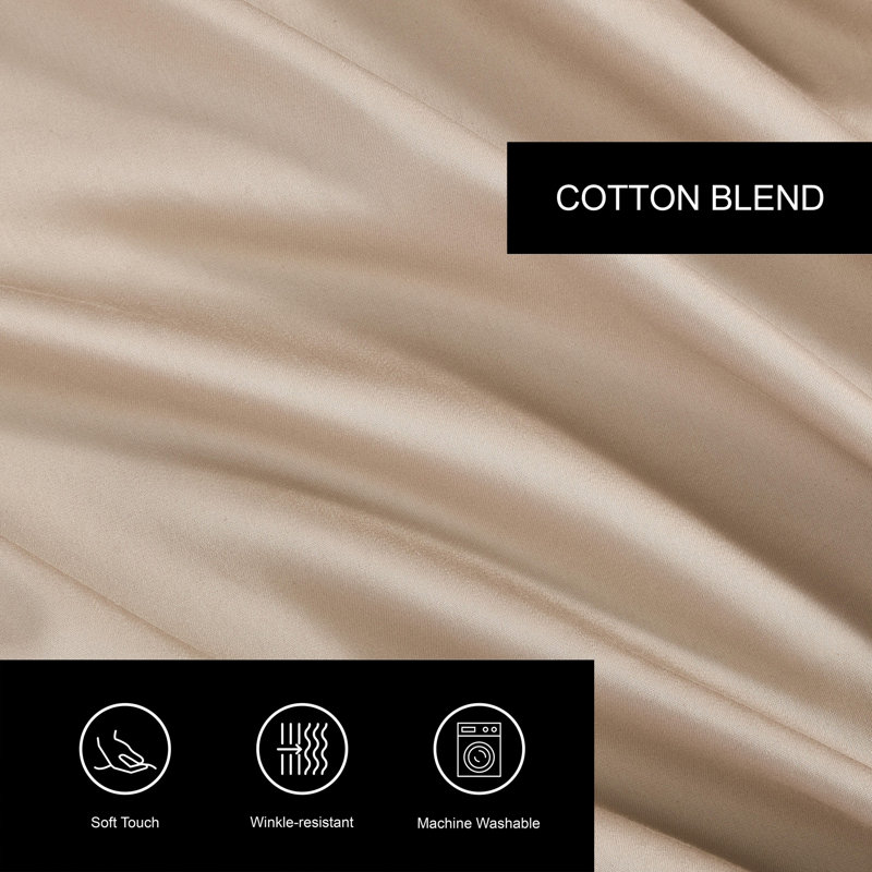 Vera Wang Tri Blend Solid Sheet Set, King Sheet Set with 2 Pillowcases, Beige