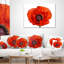 Gros plan d'une fleur de coquelicot rouge - Coussin décoratif imprimé floral