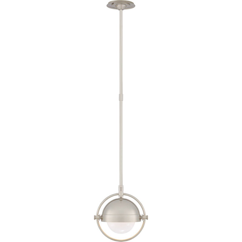 Thomas O'Brien Decca 1 - Light Pendant, 12.5" H x 11.75" W x 11.75" D, Polished Nickel