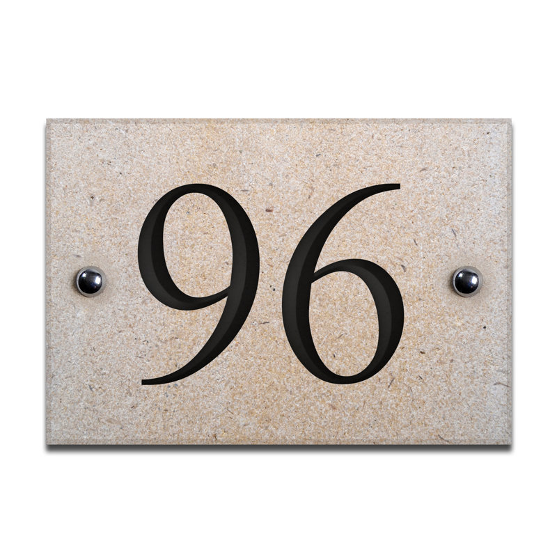 Chebanse 10cm H Stone House Number, 96, White