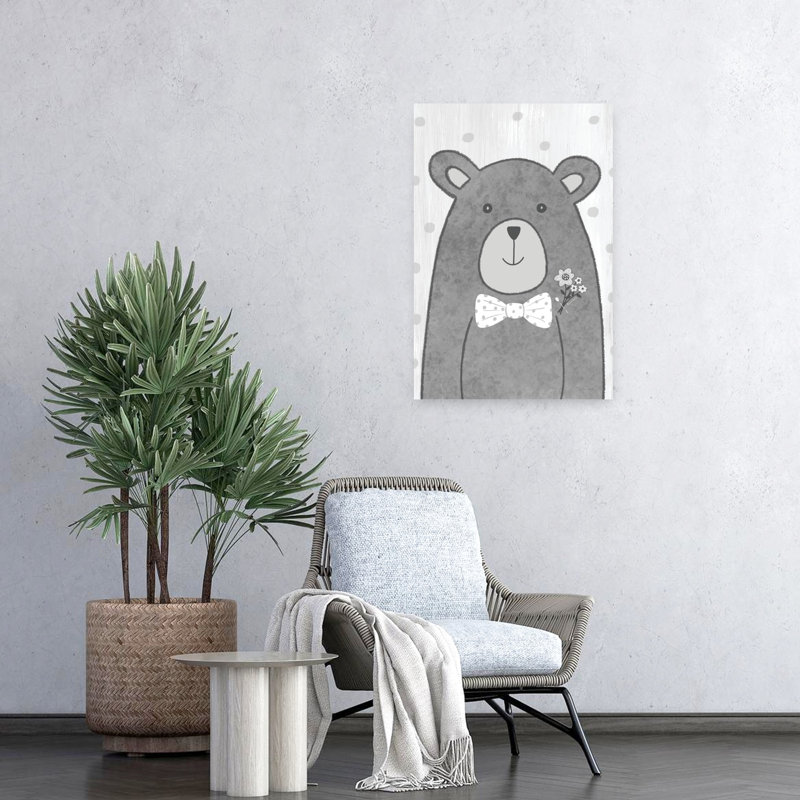 Petit ours fantaisiste, art contemporain, H 24 po x l 16 po
