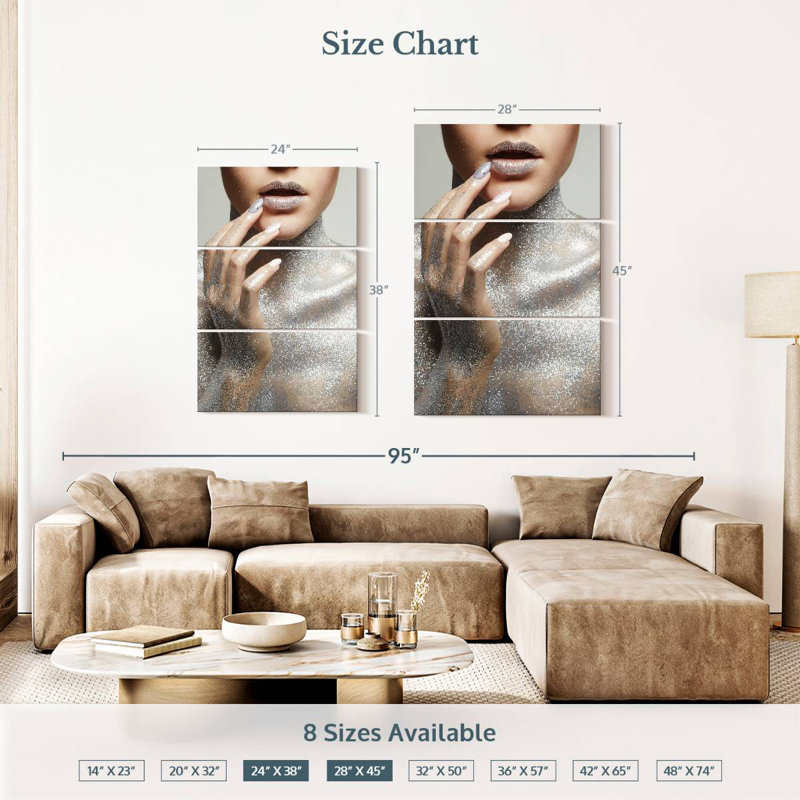 Shuttleworth Silver Glitter Chic, 38" H x 24" W