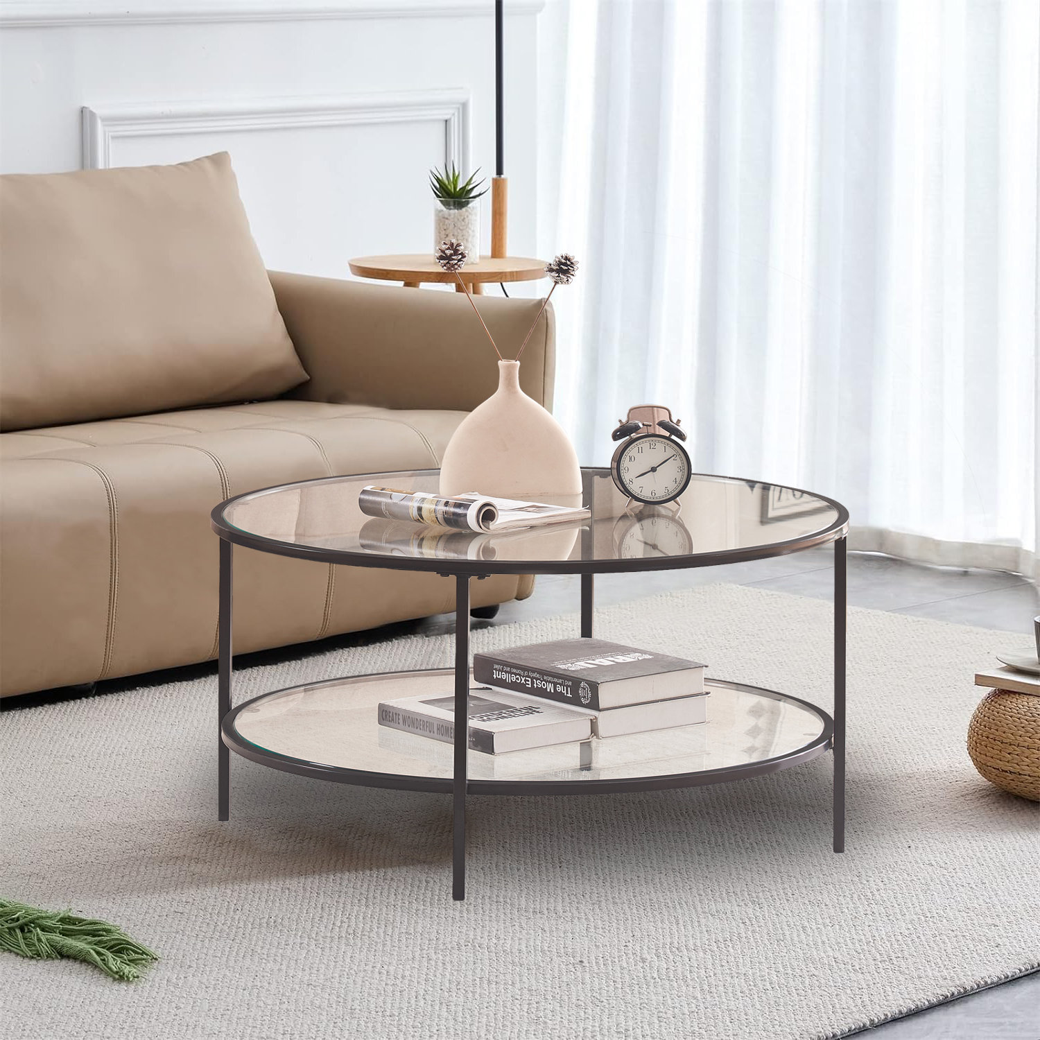 Mercer41 Nanko Double Glass Coffee Table Wayfair