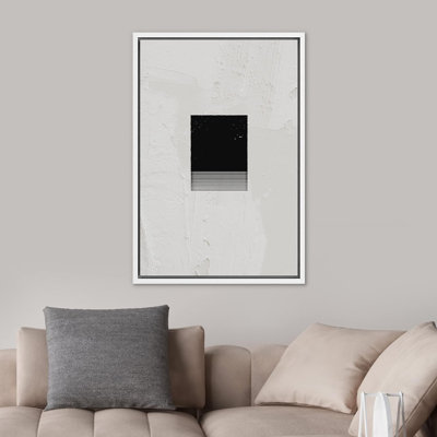 Motif géométrique noir et carré abstrait de formes abstraites minimalistes contemporaines sur toile