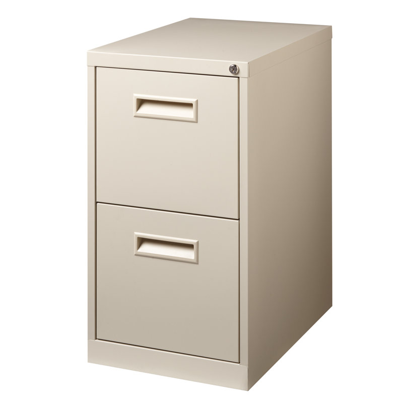 15'' Wide 2 -Drawer Mobile Steel File Cabinet, Putty