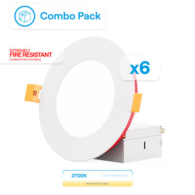 Ensemble de plafonniers encastrés à DEL de 4 pouces Infibrite Thin