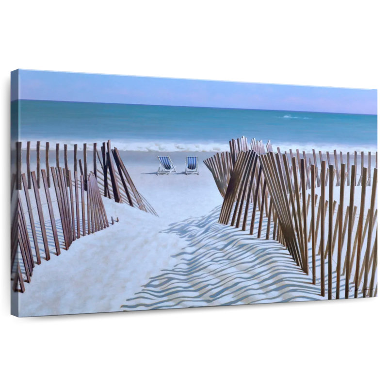 Snow Fence With Two Chairs