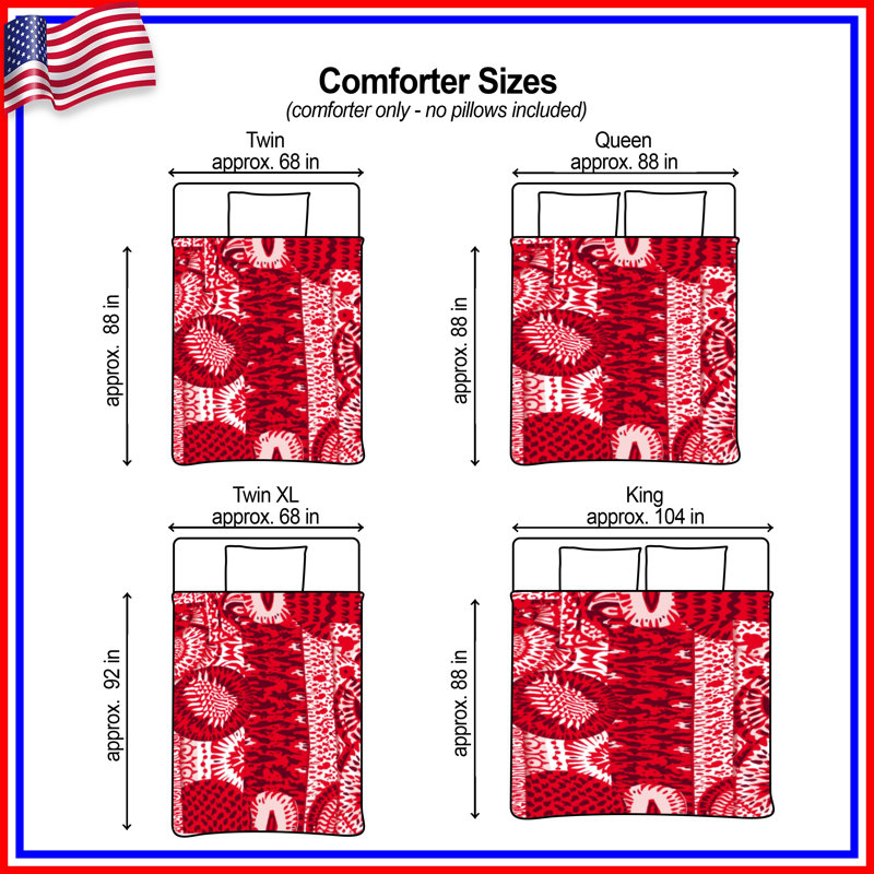 Red Abstract Circles Comforter, Twin Extra Long