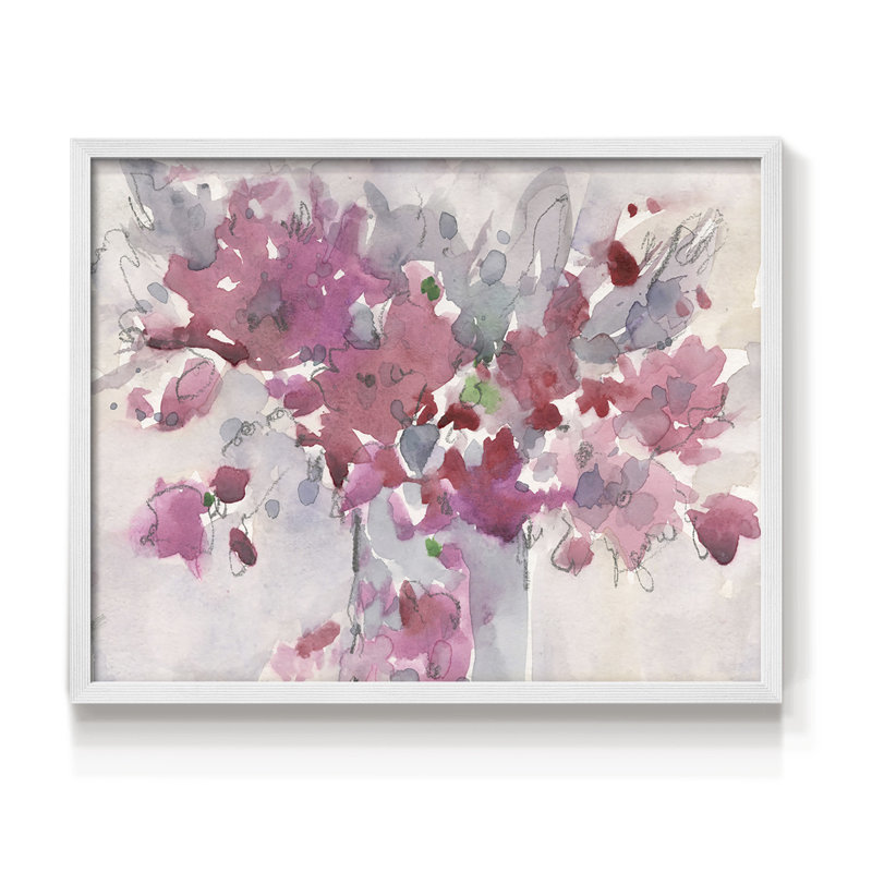 Cadre floral II - reproduction encadrée - réarmable, H 22 po x l 28 po, Blanc