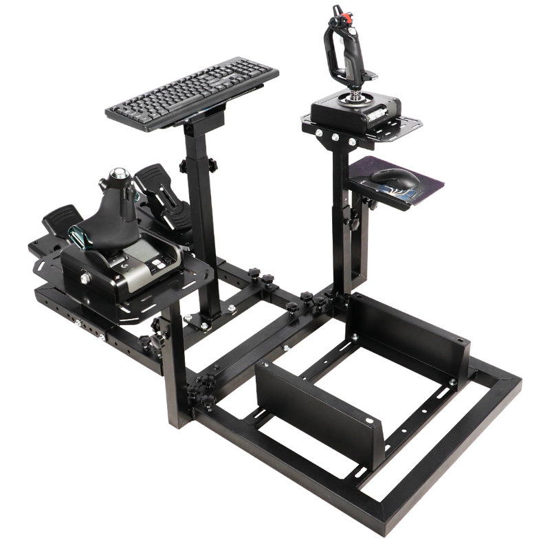 Adjustable Flight Simulator Cockpit – Fits Logitech, Thrustmaster, Fanatec – No Wheel, Pedals and Seat