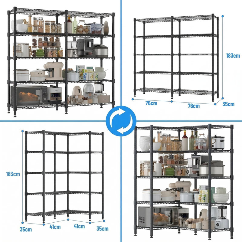 5-Tier Wide Heavy Duty Metal Shelving Unit