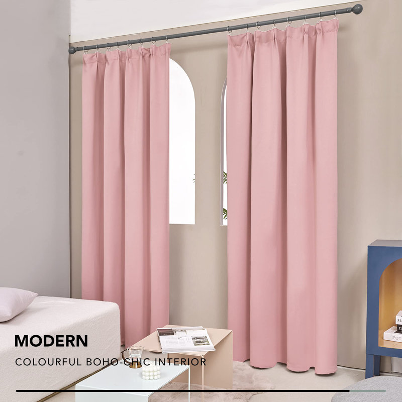 Rahkiem Blackout Curtain Pair, 55cm Width x 175cm Drop