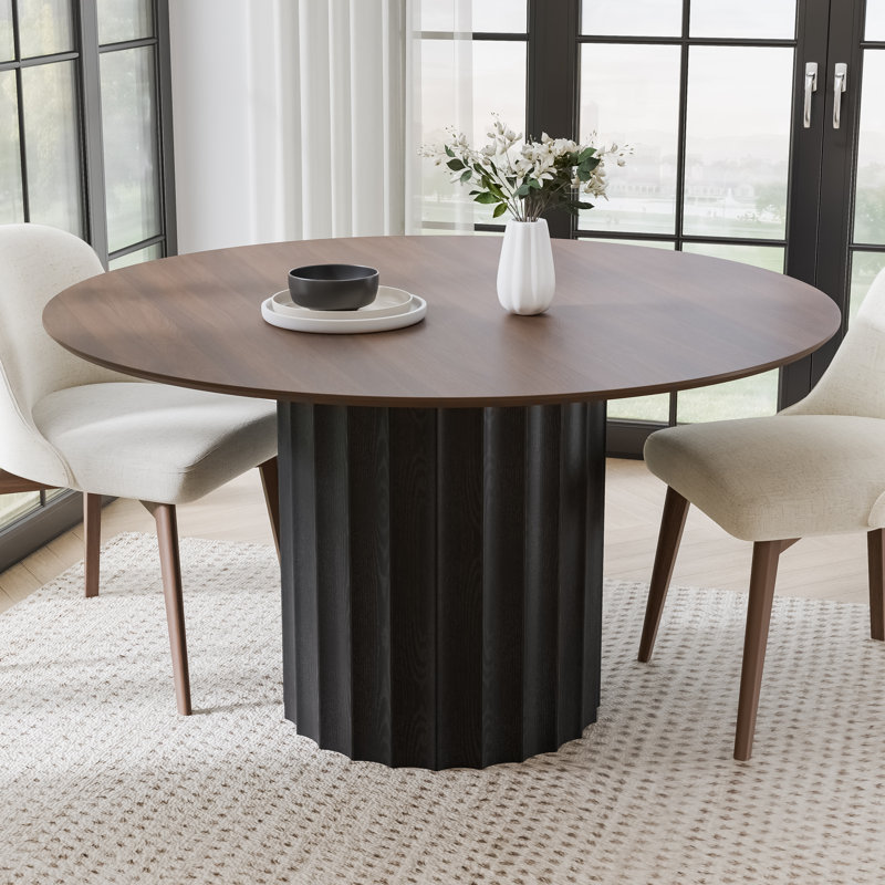 Table de salle à manger Soild, Brown Wood, H 30 po x L 52 po x l 52 po