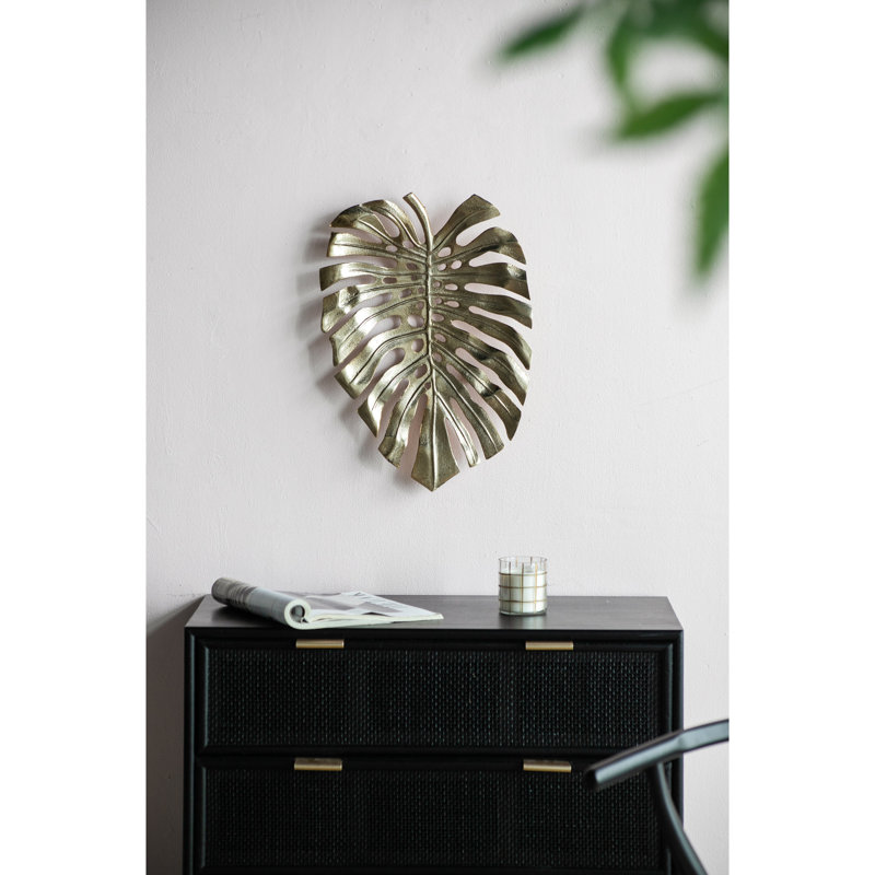 Décoration murale distinctive en feuille d'or, 18,9 x 13,4 x 1,4 po, fabrication artisanale en aluminium magnifique, faite de