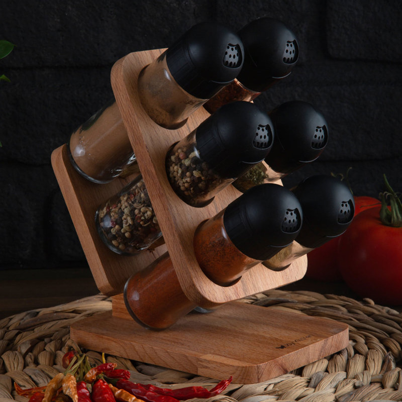 Freestanding Spice Jar & Rack Set