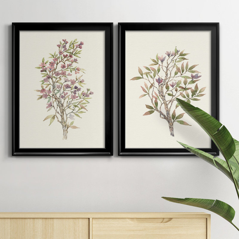 «Twig Study I», ensemble de 2 impressions sur toile encadrées, H 42,5 po x l 30,5 po x P 1,25 po, Cadre noir