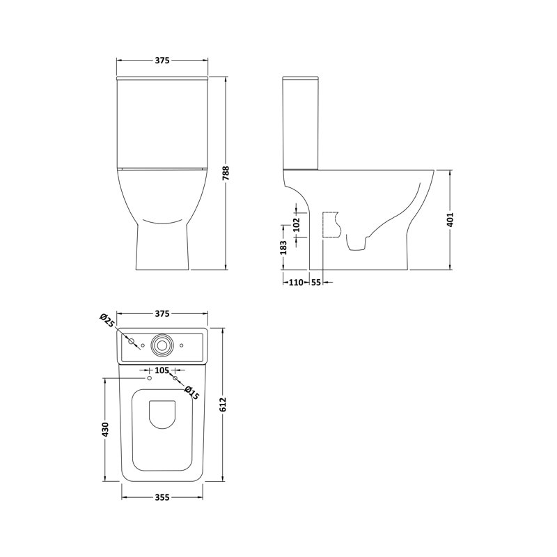 Ava Bathroom Suite, Right-Handed
