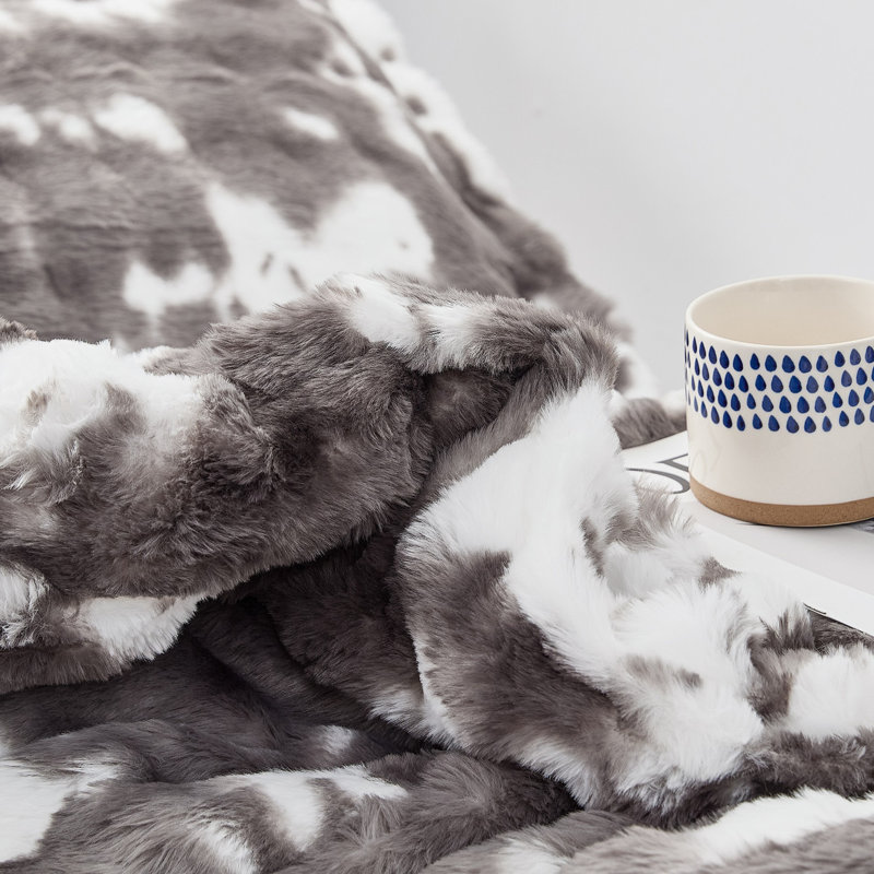 Chunky Bunny Spotty - Coma Inducer Oversized Comforter Set, Blanc / Gris, Édredon simple extra long + 1 taie décorative st