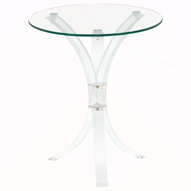 Bailey Clear Round Glass Top Acrylic Side Table