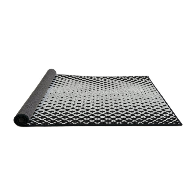 Tapis noir à motifs géométriques, Carré 6 pi