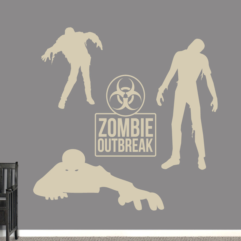 Ensemble de décalcomanie murale zombie, Beige