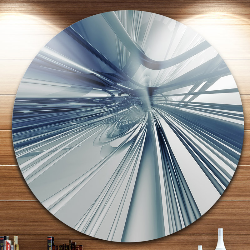 « blue 3d textureed art », impression sur métal, H 36 po x l 36 po x P 1 po