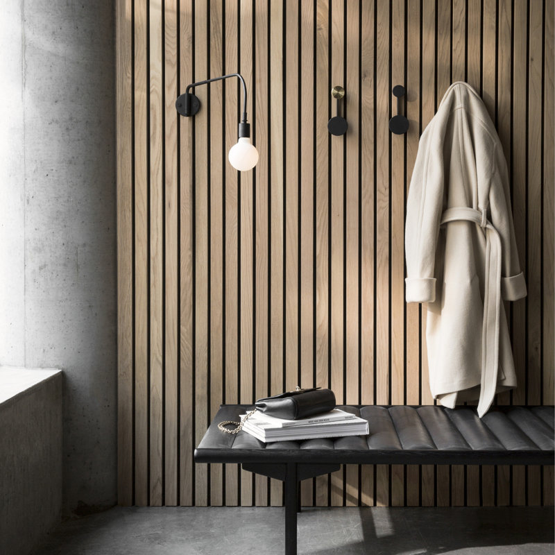 Afteroom Studio Wall Mounted Coat Rack, Powder Coated Black