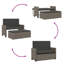 Banc de patio avec coussins et repose-pieds en polyester gris Latitude Run®
