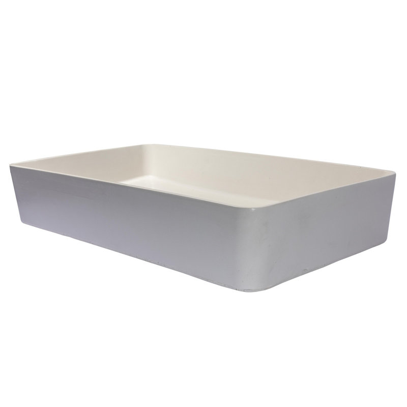 Eden Bath 14'' Concrete Rectangular Bathroom Sink, White