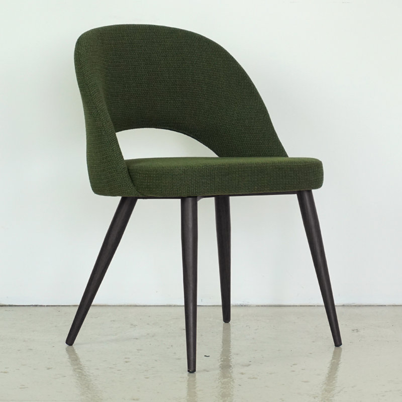 Chaise d'appoint en tissu Albeiro, Vert pin, Noir