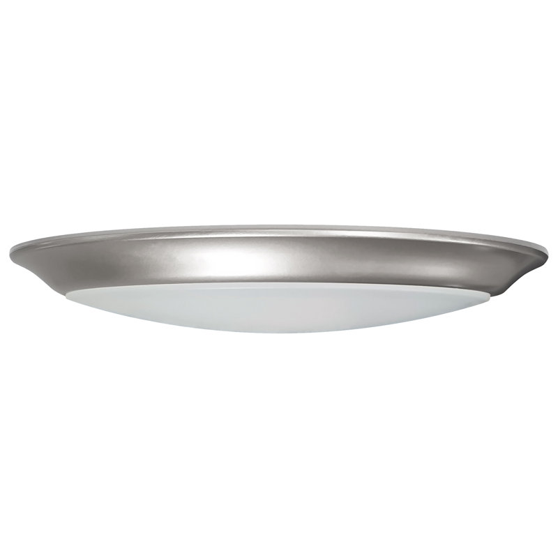 Vilkoski Acrylic LED Flush Mount, 3000, Brushed Nickel, 1.28" H x 9.49" W x 9.49" D