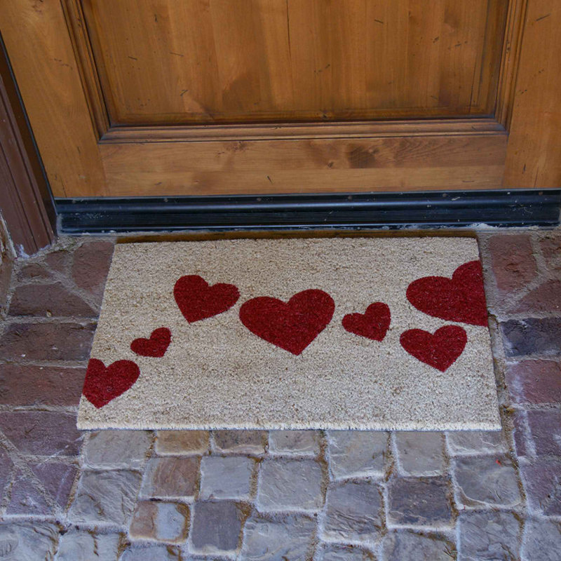 Tapis d'entrée antidérapant Rajon Hearts