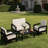 Hdpe All-weather 4-person Sofa Set & Coffee Table – Complete Outdoor Patio Conversation Set-18039328