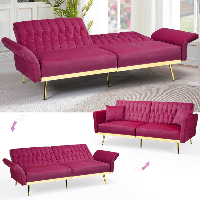 Everly Quinn Somiya 70'' Upholstered Sleeper Sofa