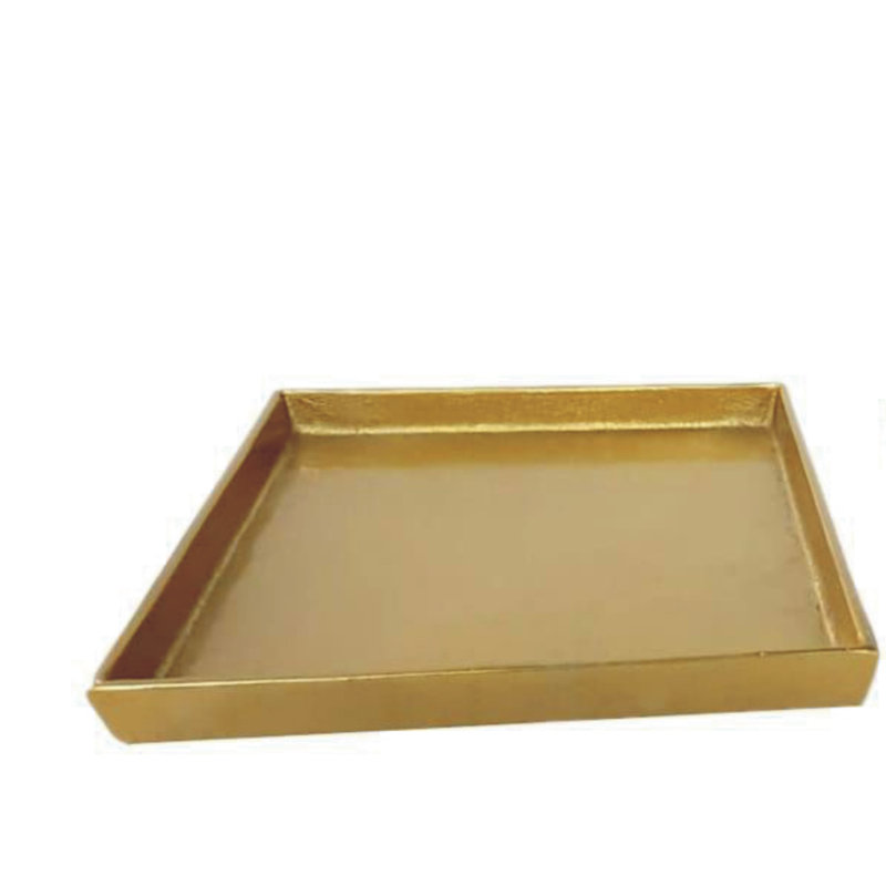 Assiette décorative en métal Moira, Laiton antique, H 0,79 po x l 6,3 po x P 6,3 po
