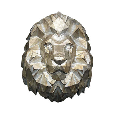 Décoration murale tête de lion géométrique