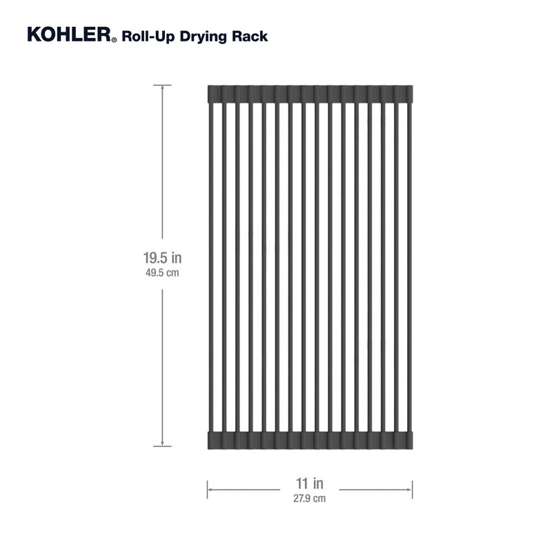 Charcoal Stainless Steel Roll-Up Multipurpose Kitchen Rack