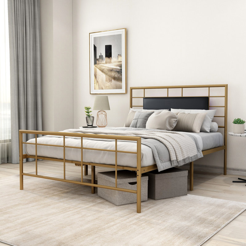 Lit plateforme Jhani, Double, Or