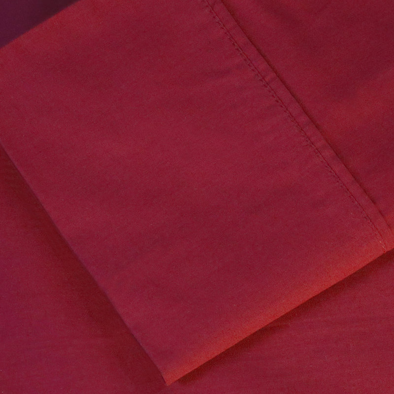 100% Cotton Percale Pillowcase, Burgundy, Standard
