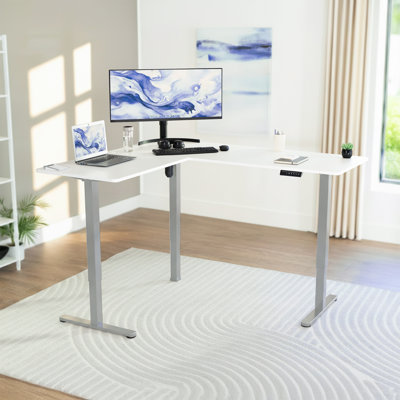 Bureau d'angle électrique VIVO, poste de travail en L