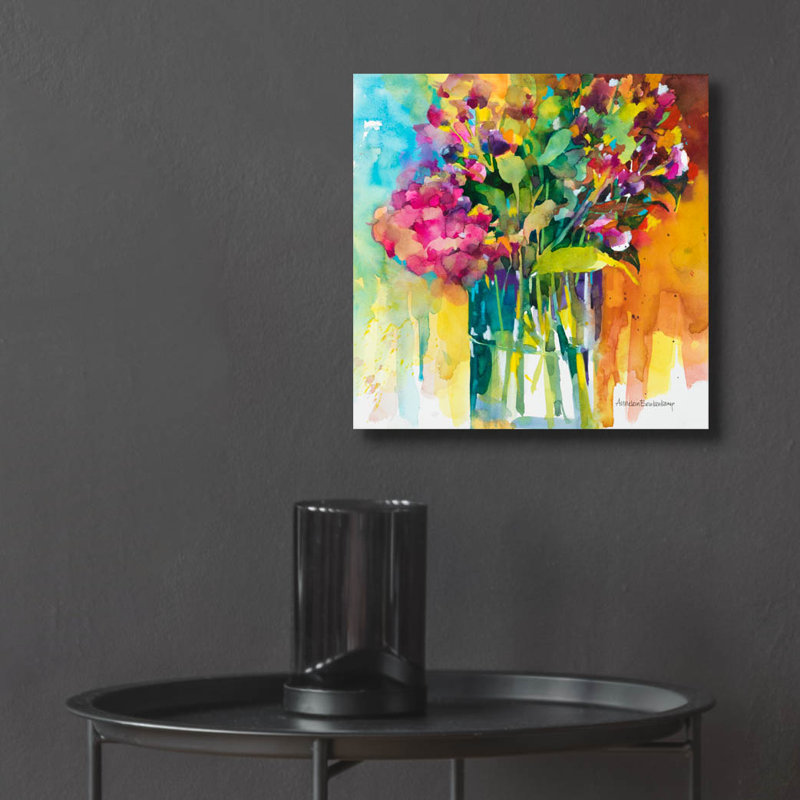 «Bright Bouquet» par Annelein Beukenkamp, art mural en verre acrylique, H 12 po x l 12 po x P 0,13 po