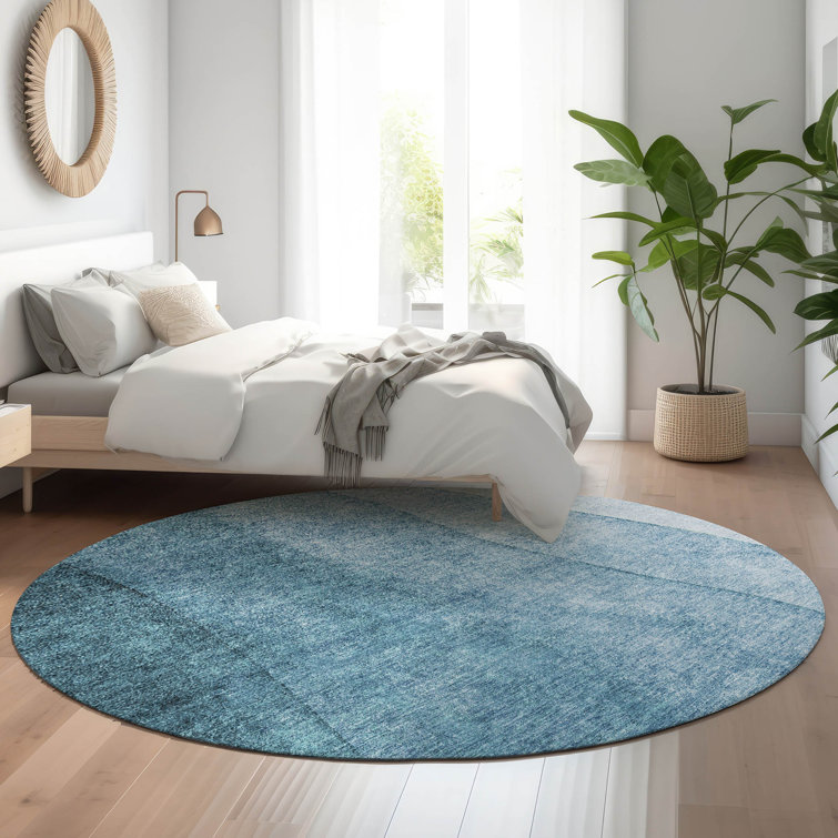 Premium Machine Washable Cerrito Blue Rug