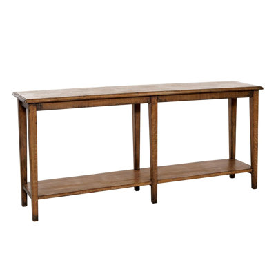 Dox Sofa Console Table, Shelf, Reclaimed Pine, Antique Brown, 71 Inch by Benjara