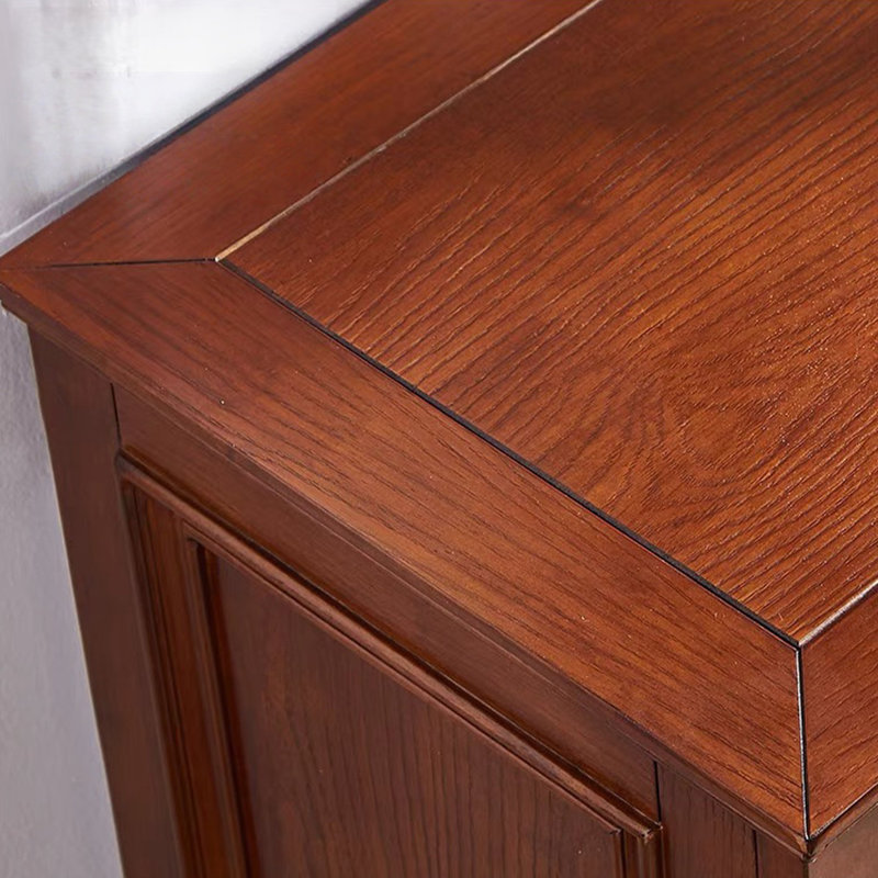 Nut-brown Solid Wood Shoe Storage Bench, 45.28" H x 39.37" W x 14.96" D