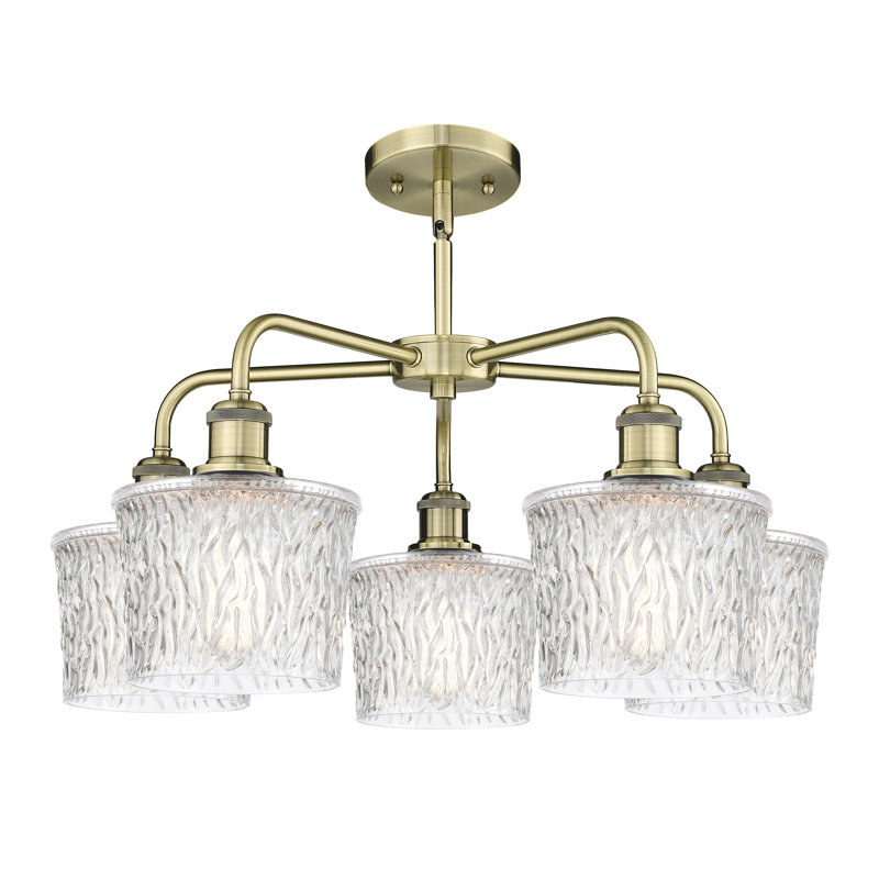 Lustre bol 5 lumières Iverson, Laiton antique