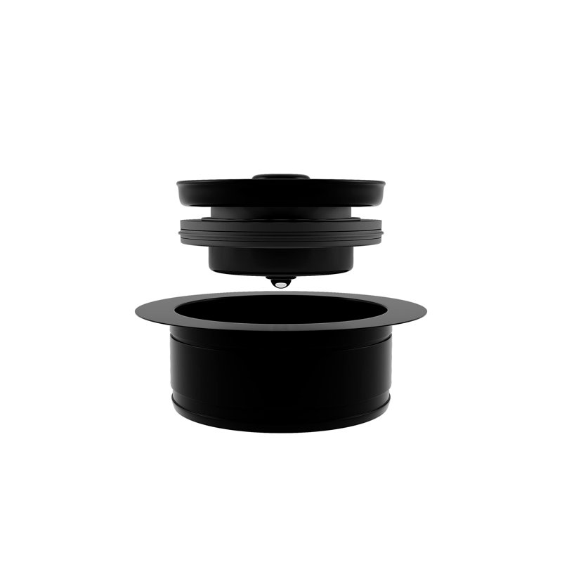 Bride d'évacuation Lexico pour évier de cuisine en quartz - convient aux trous de drainage de 3,5 pouces, LG-D-M, Black